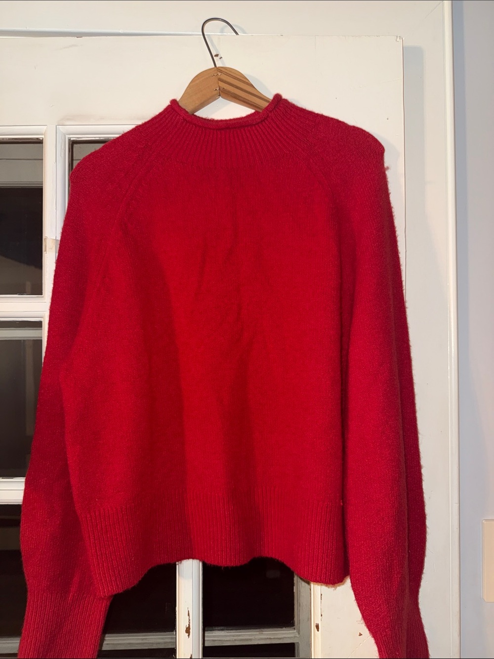 J. Crew Red Rollover Turtleneck Wool Blend Sweater- Sz S
